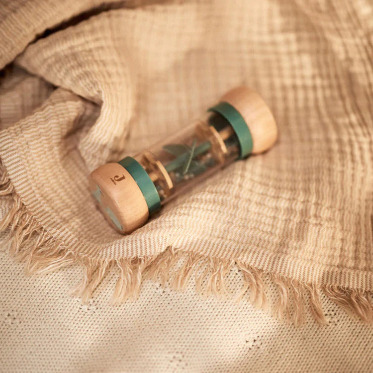 Multicolour wooden rain rattle for sensory play