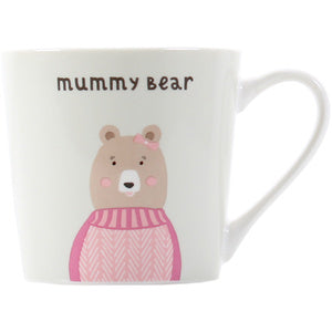 White mug with the inscription mummy bear and a cute picture of a bear