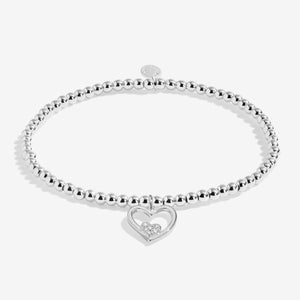 Mummy & Bump silver Bracelet with beaded design and heart charm