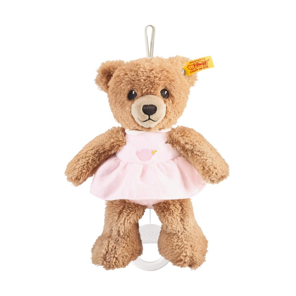 This Sleep Well Bear musical bear is an indispensable companion for babies. The sweet lullaby of &quot;Schlaf, Kindlein, schlaf&quot; (Sleep, my child, sleep) will cradle your baby to sleep. This bear is extremely soft and cuddly.