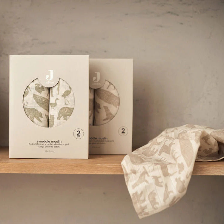 Large Hydrophilic Muslin Cloth – Animals Print 2-Pack Bumbles Boo