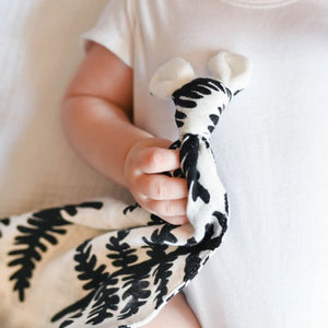 Organic Soft Comforter Muslin Toy Black & White Baby Comforter.