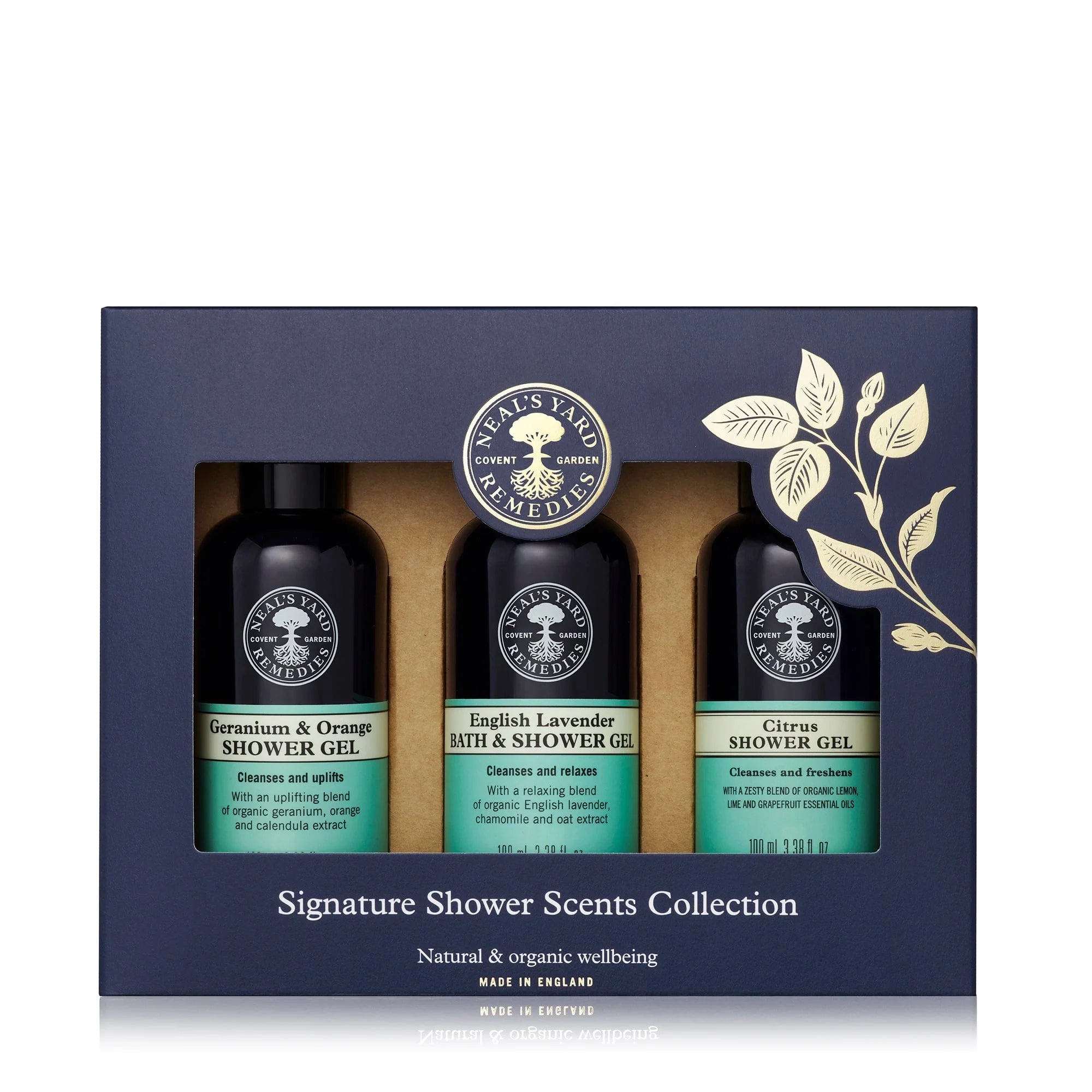 Organic shower gels trio – Geranium & Orange, Lavender, Citrus