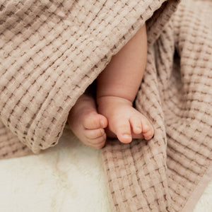 Luxury sand waffle baby blanket – perfect newborn gift