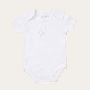 Cotton baby bodysuit with subtle duck motif