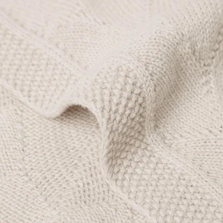 Organic Baby Shell Knit Blanket - Nougat Baby Blanket.