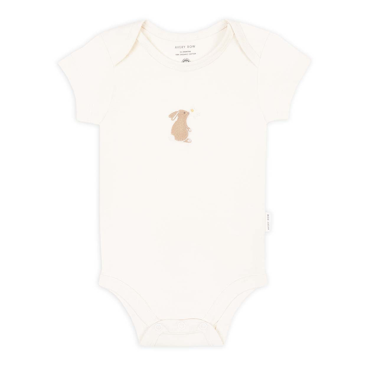 Organic Unisex Baby Clothing Embroidered Bodysuit &#39; Bunny&#39;