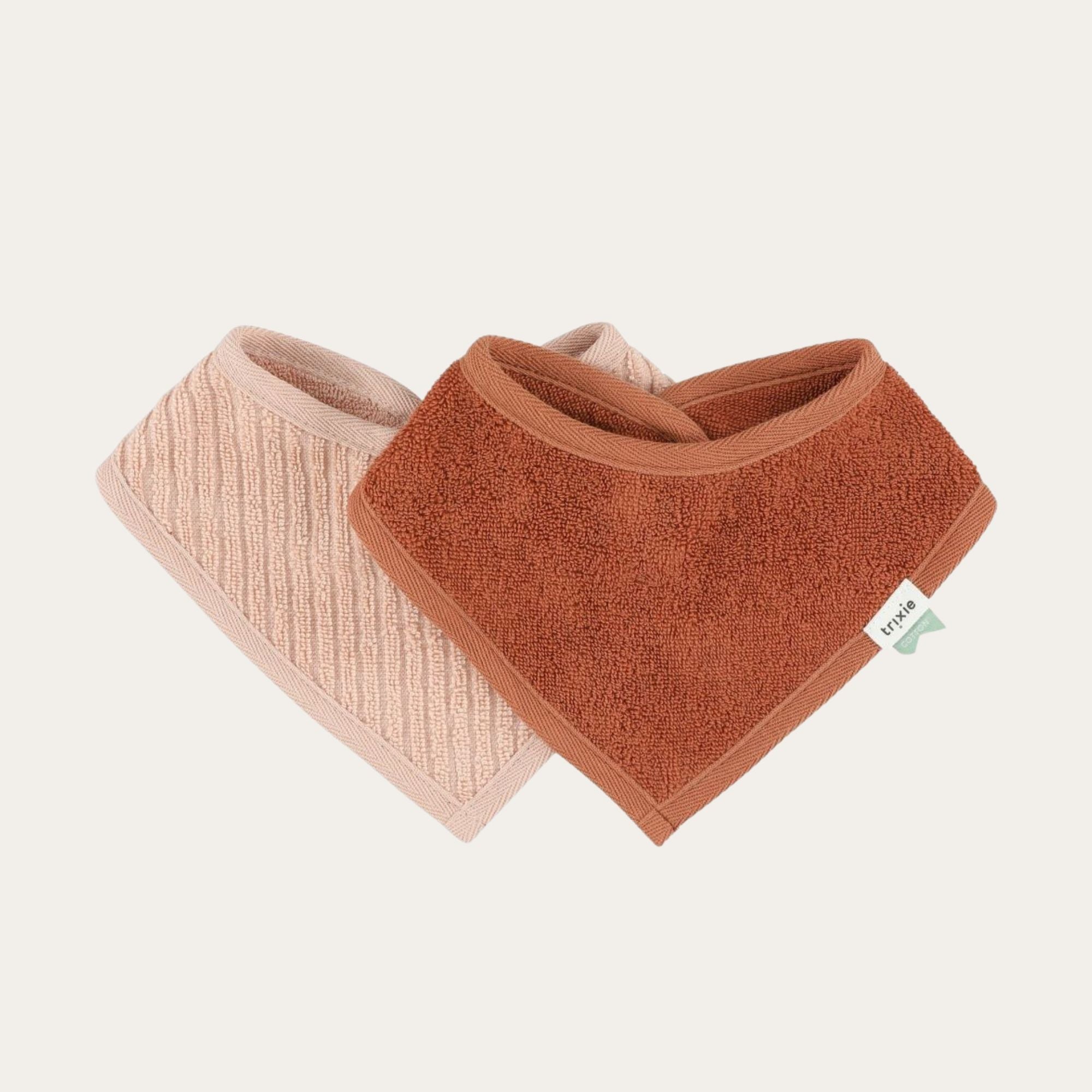 Organic Cotton Bandana Bib 2 Pack - Hush Rose Bandana Bib.