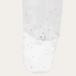 Footed baby sleepsuits – pale pink cotton