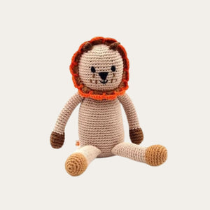 Organic Crochet Lion Rattle Toy Rattle.