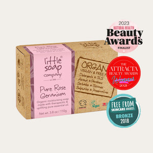 Organic Handmade Artisan Rose Geranium Soap Bar Mum Bath & Body.