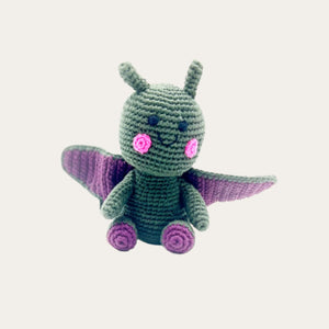 Organic Grey Moth Rattle Toy Rattle.