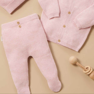 Organic Textured Baby Leggings –Pink Melange