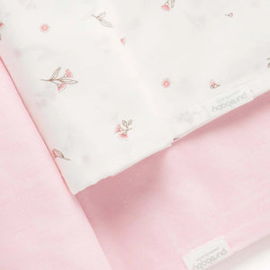 Baby girl muslin swafddle set in pale pink and white floral