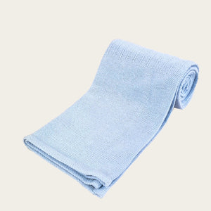 Personalised blue cotton cellular baby blanket