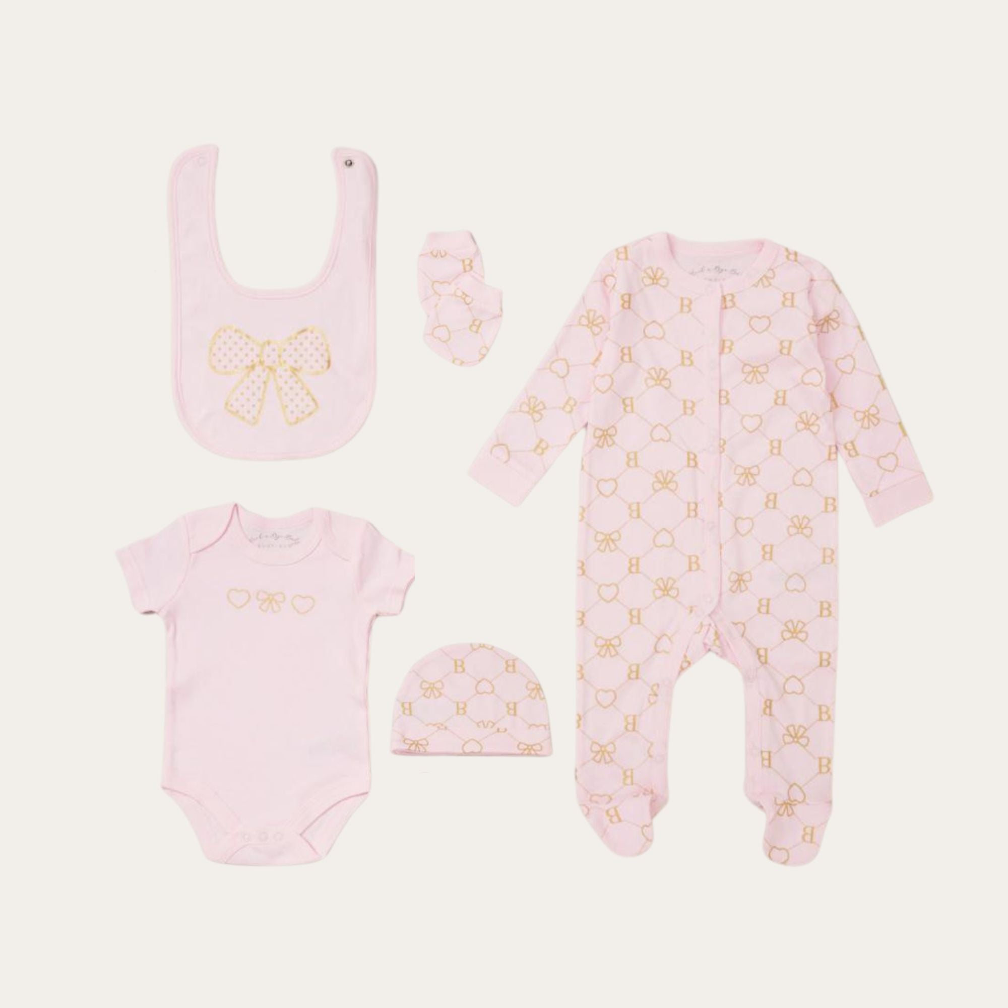 Baby Girl Clothing Gift Set 'Hearts and Bows' Baby Girl Clothes.