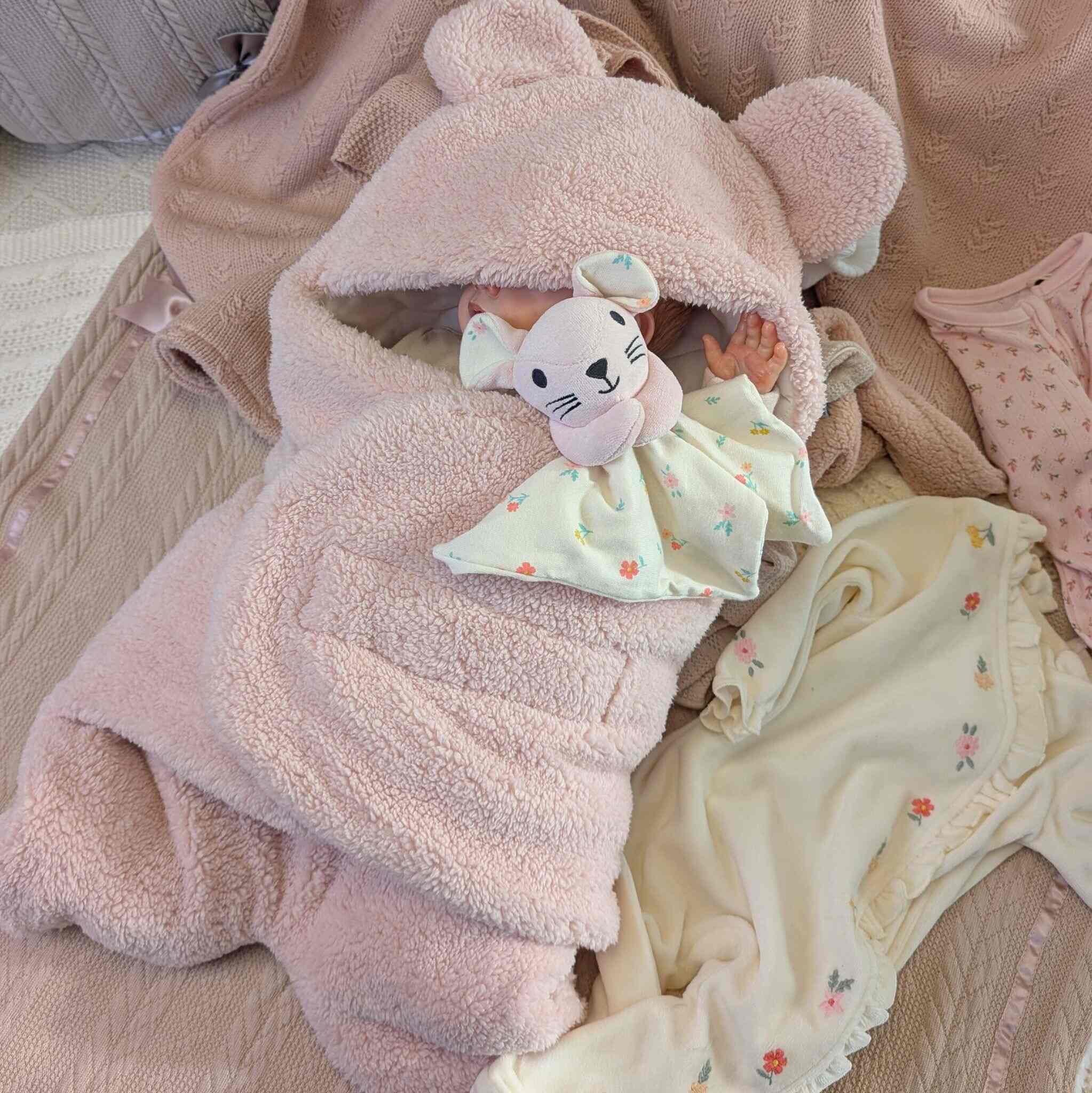 Pink swaddle sleeping bag