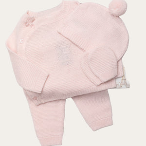 Pink Baby Knit Gift Set – 4 Piece with Bow Motif