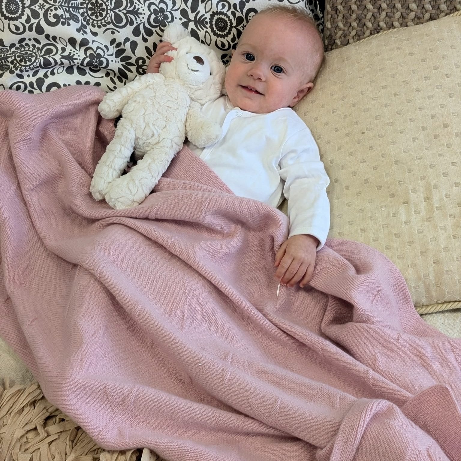 Light Pink Cashmere Blanket Baby Blankets Bumbles Boo