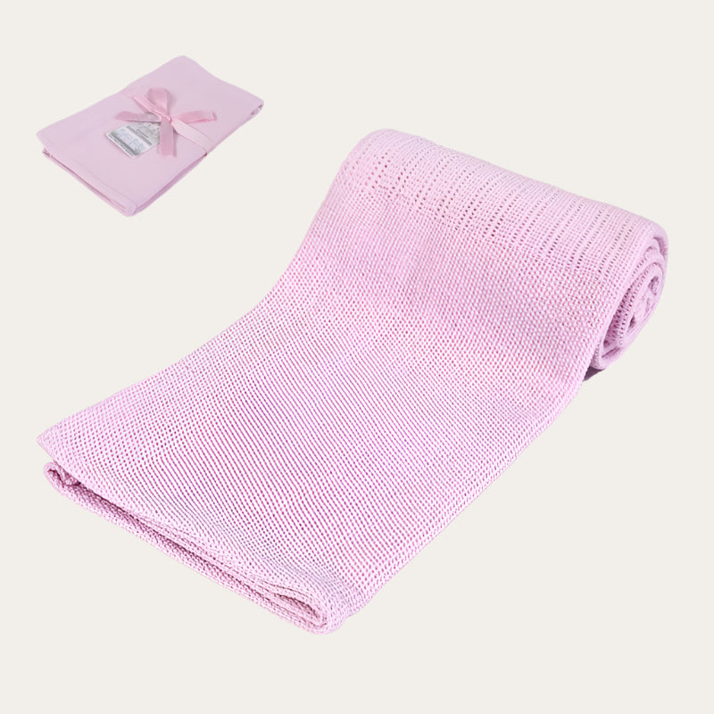 Pink Cotton Cellular Baby Blanket 70 x90 cm Baby Blanket.