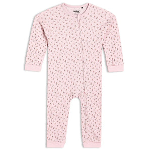Pink pointelle baby girl romper in size 0-3 months