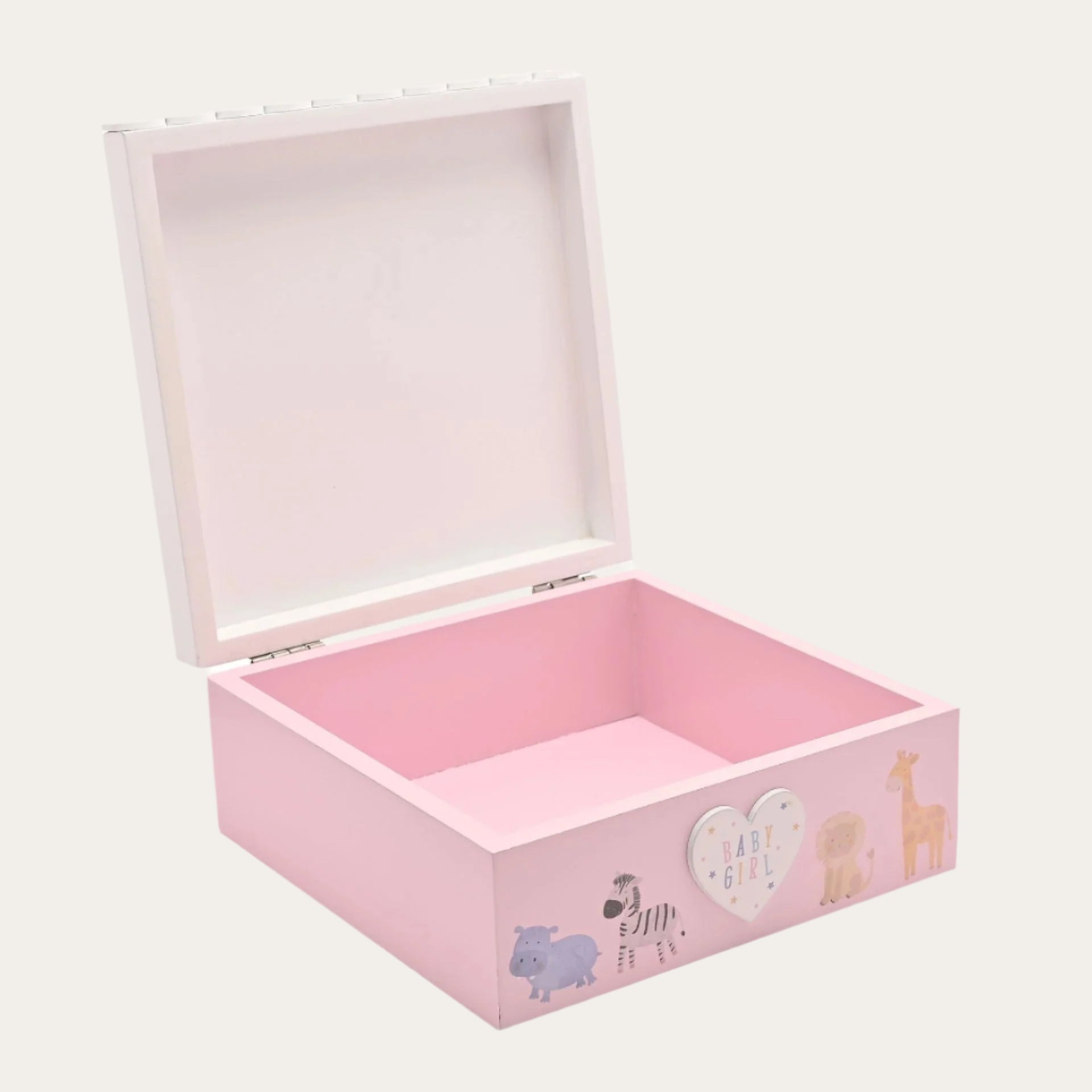 Pink Giraffe Keepsake Box for baby girl