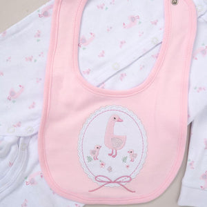 Pink & White Baby Clothing Set – Goose Design (5 Piece)