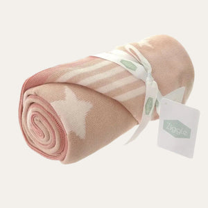 Pink star baby blanket.