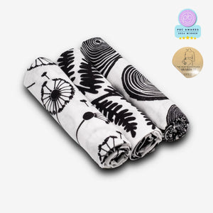 Organic Sensory Muslin 'Plants' Set of 3 Muslins.