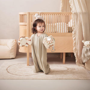 Sensory cube with mirror and textured fabrics