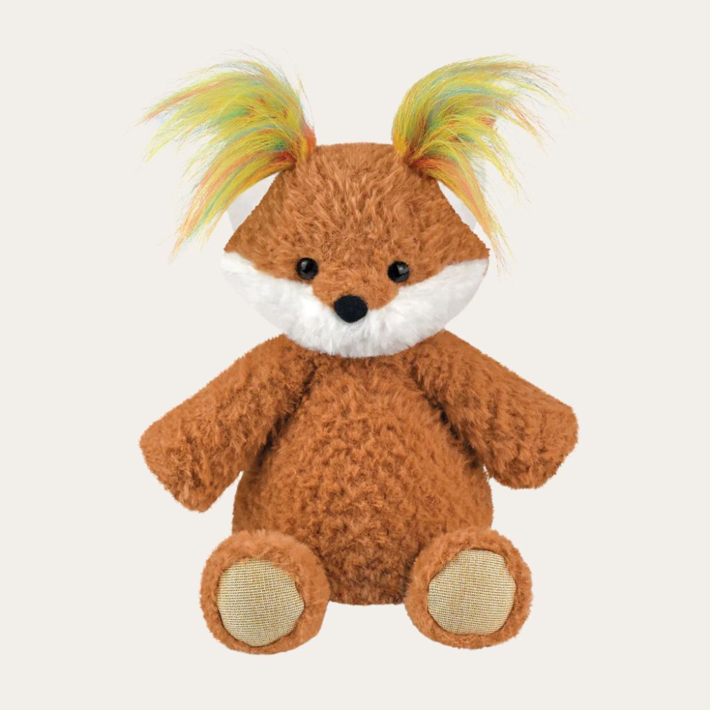 Colourful rainbow fox toy made for little hands