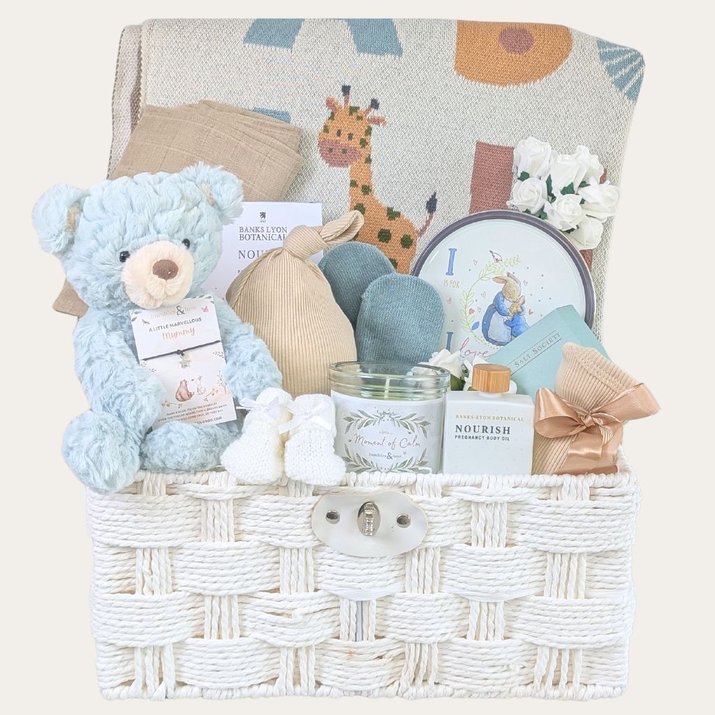 Luxury pregnancy hamper for mum to be with organic presents and relaxing gifts for expectant mums