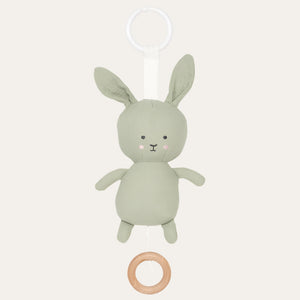 Musical Pull Down Soft 100% Bunny Toy Pram Toy.