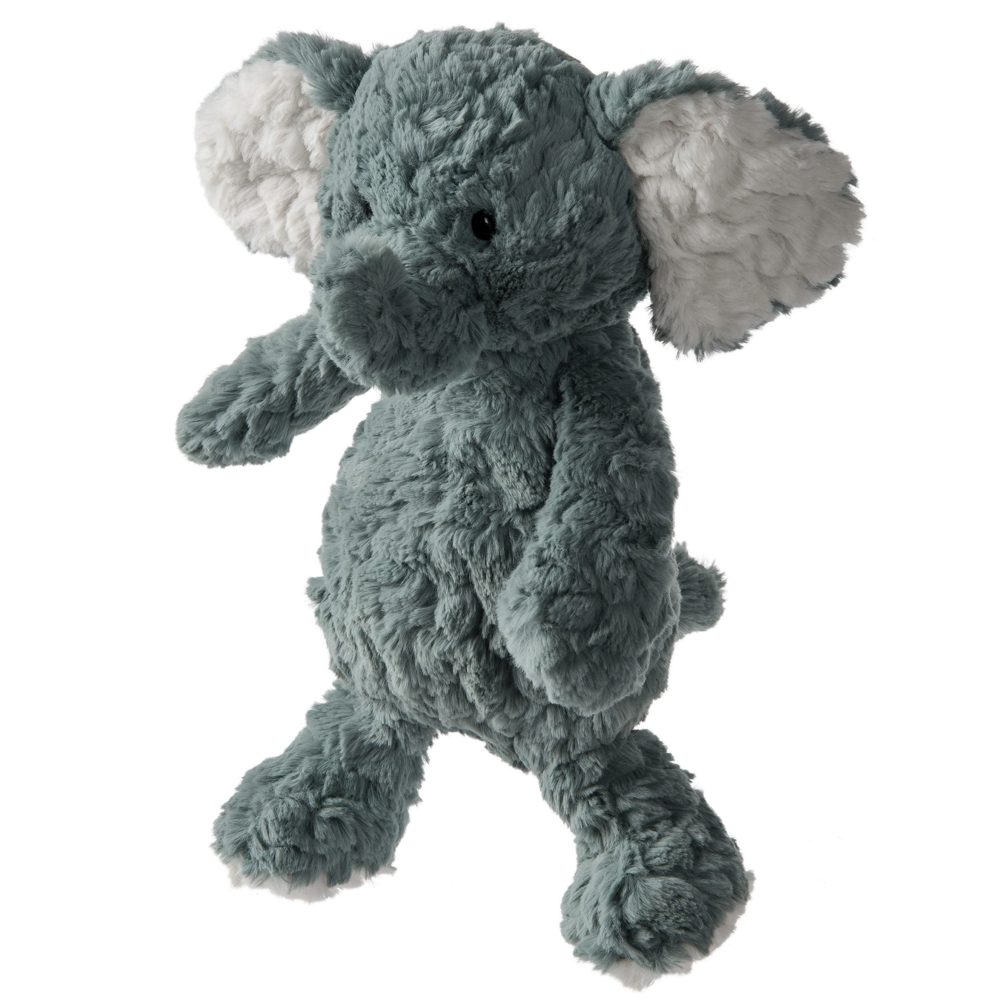 'Slate' blue elephant soft toy with white ears