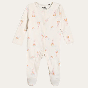 Longsleeve baby grow with rainbow print