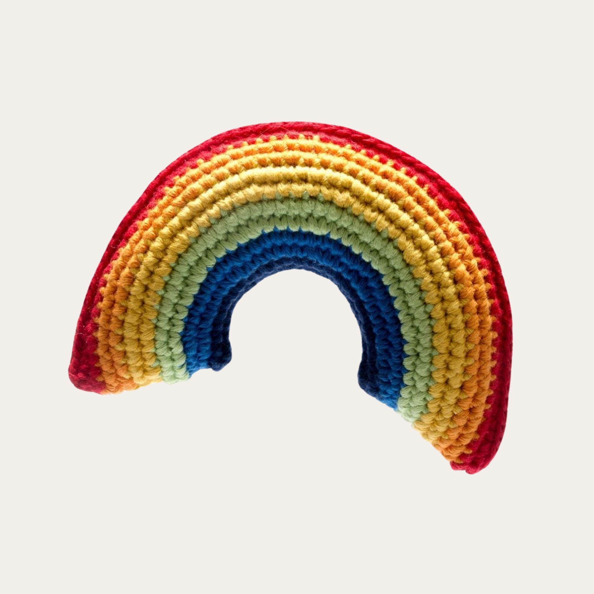 Brightly Coloured Crochet Rainbow Soft Toy Cuddly Toys.