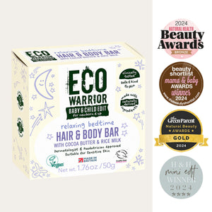 Eco Warrior Baby Edit Relaxing Bedtime Hair & Body Bar 50g Mum & Baby Bath & Body.