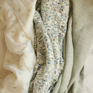 Organic Muslin Squares (pack of 3) 'Riverbank' Muslins.