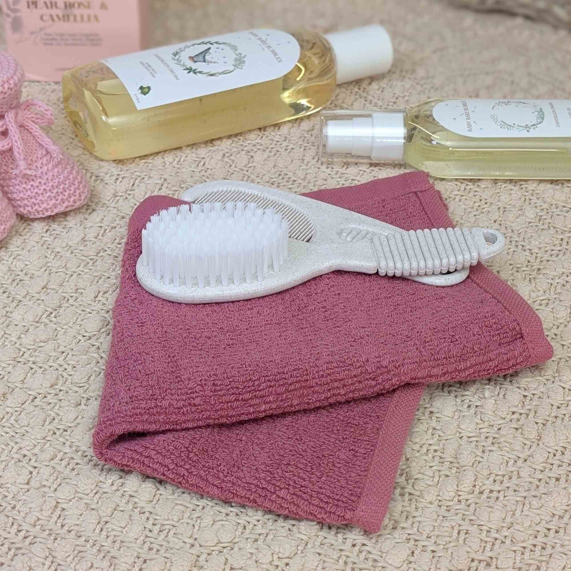 Dusky Pink Baby Waffle Face Cloth 100% Cotton | Reversible & Gentle | 30x30cm Baby Bath & Body.