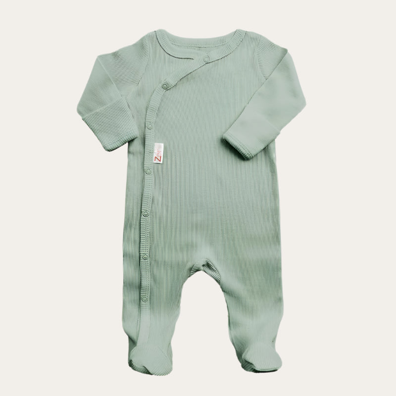 Sage Green Ribbed Baby Sleepsuit Baby Clothes Bumbles Boo
