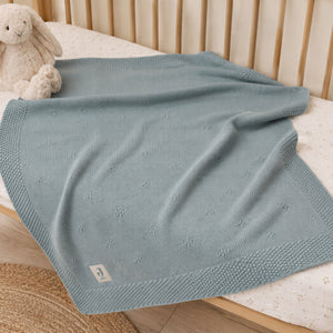 Sea green cosy knit baby blanket