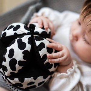 Sensory Grasp Ball Suitable From Birth Black & White Sensory Baby Toy.
