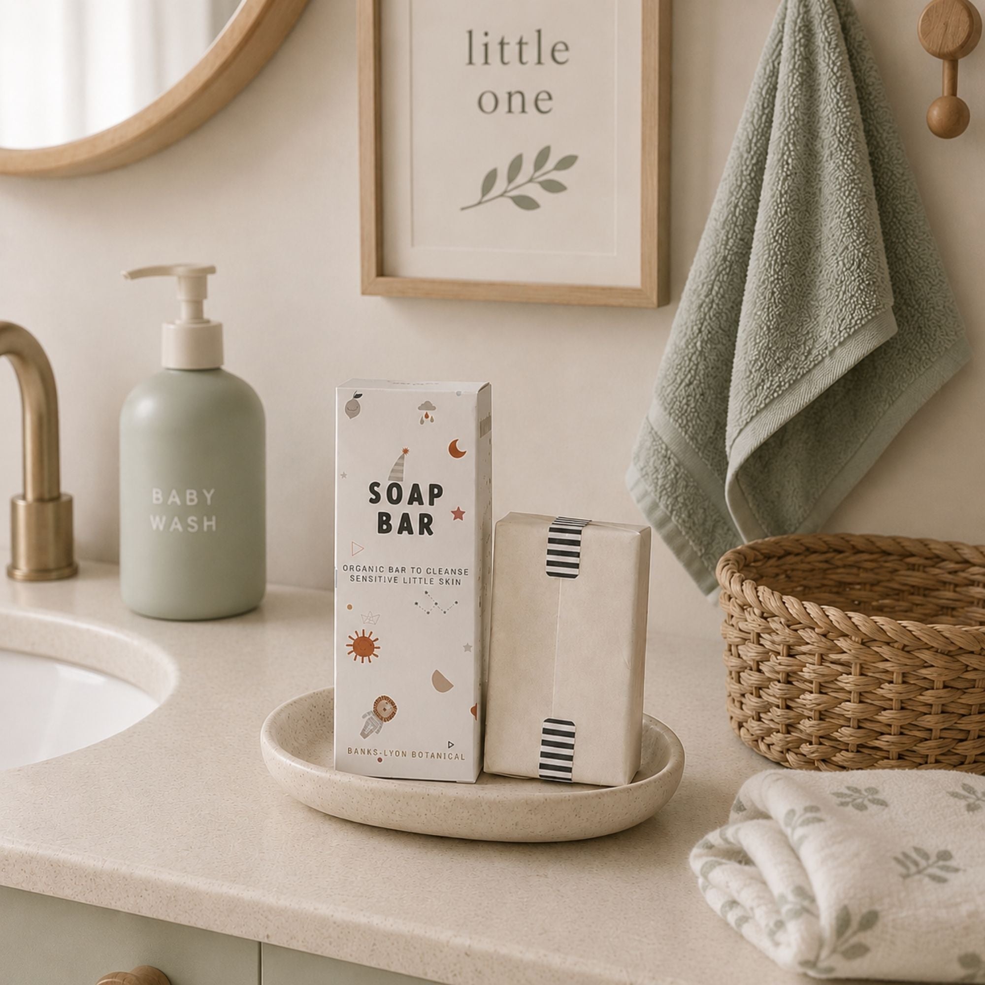 Organic Baby Soap Bar Gentle Botanical Wash Baby Bath & Body.