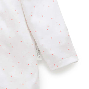 Long sleeve organic baby sleepsuits – pale pink