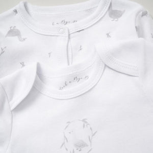 Soft unisex baby clothes set in white cotton