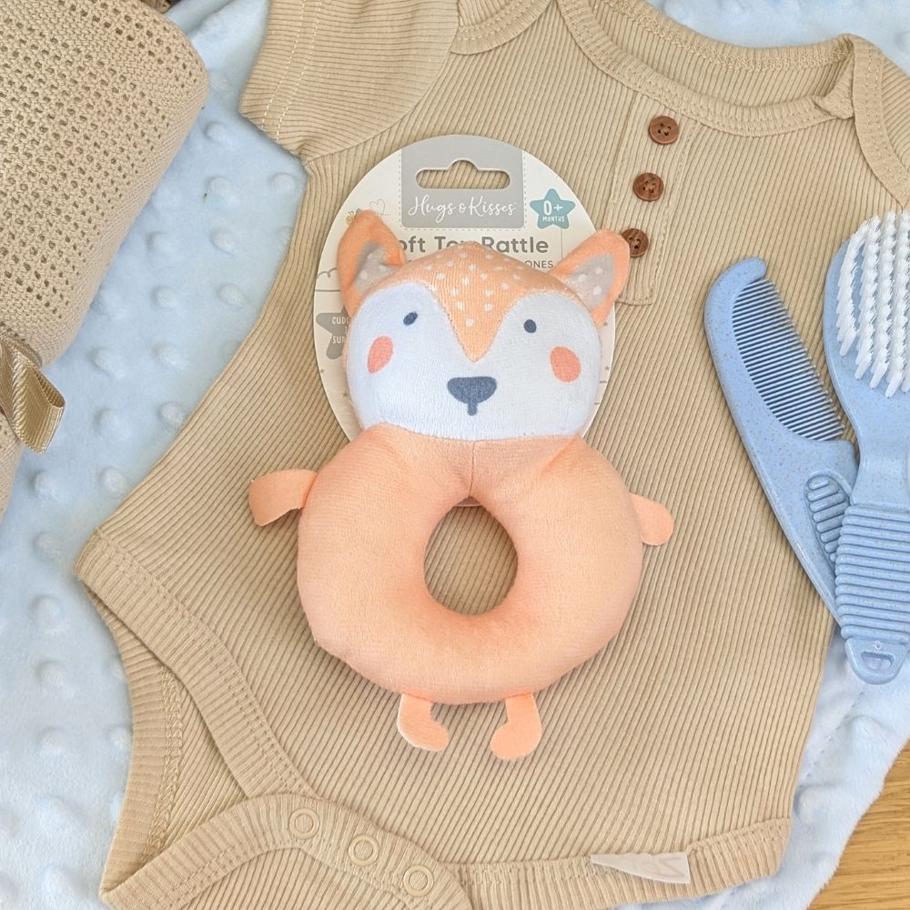 Soft fox ring rattle from birth