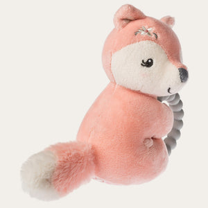 Soft pink plush rattle toy for newborns