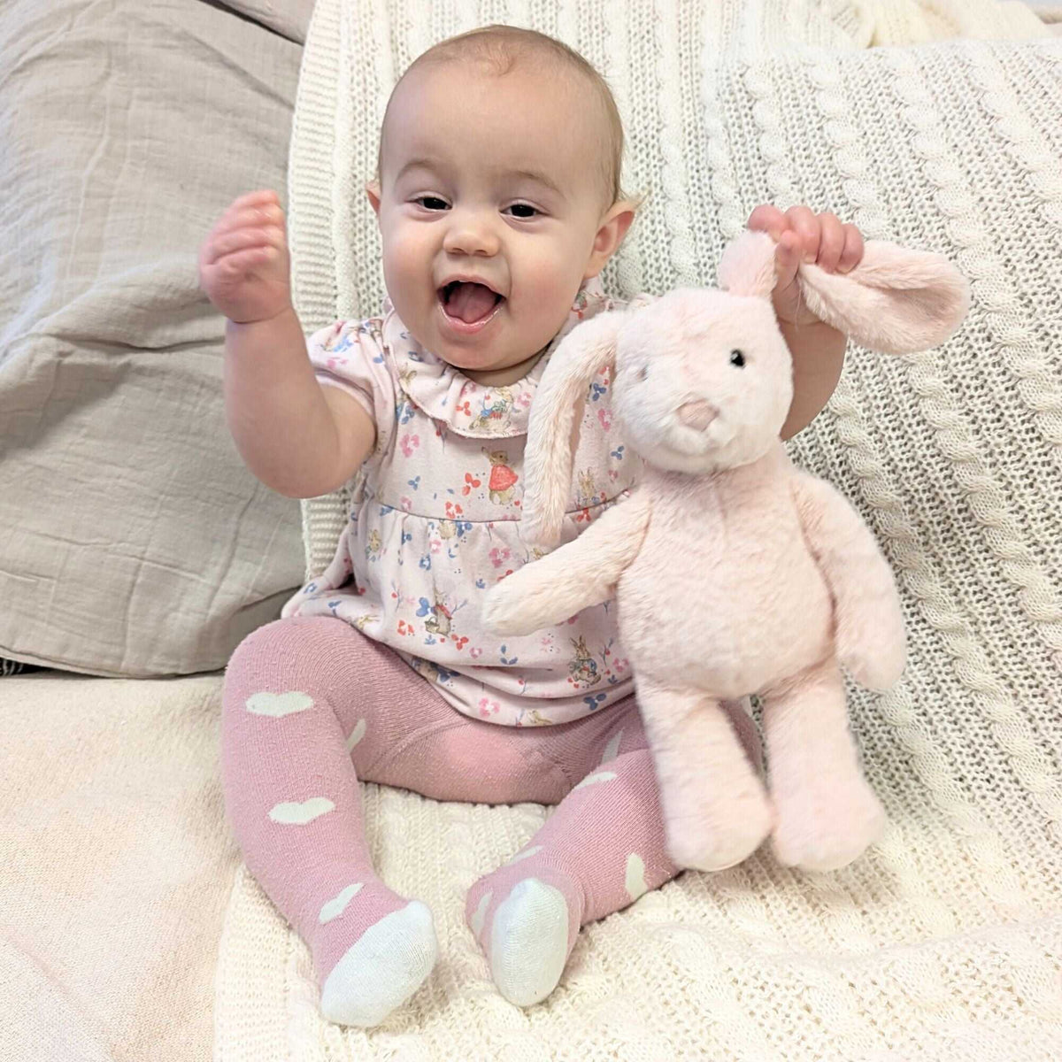 steiff Soft Cuddly Friends My First Hoppie PINK rabbit Cuddly Toys.