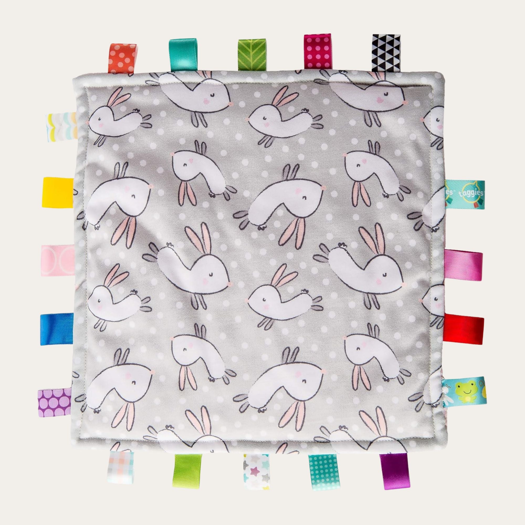 Original taggie toy baby comforter with tags in bunny print.