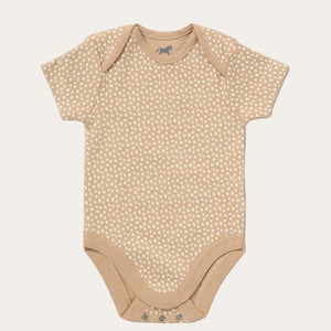 Tan polka dot baby bodysuit